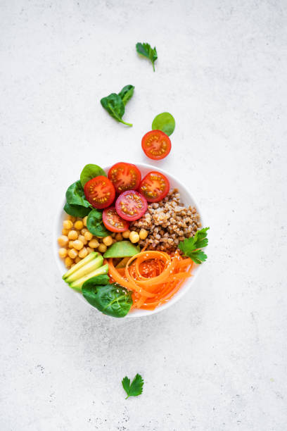 Buddha bowl salad with buckwheat