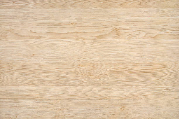 Light natural wood background Light natural wood board composed of six logs. All boards have a strong clear texture of wood and some contain knots. The plank is new and clean. A wood grain pattern featuring even grains of wood running horizontally across the image. directly above stock pictures, royalty-free photos & images