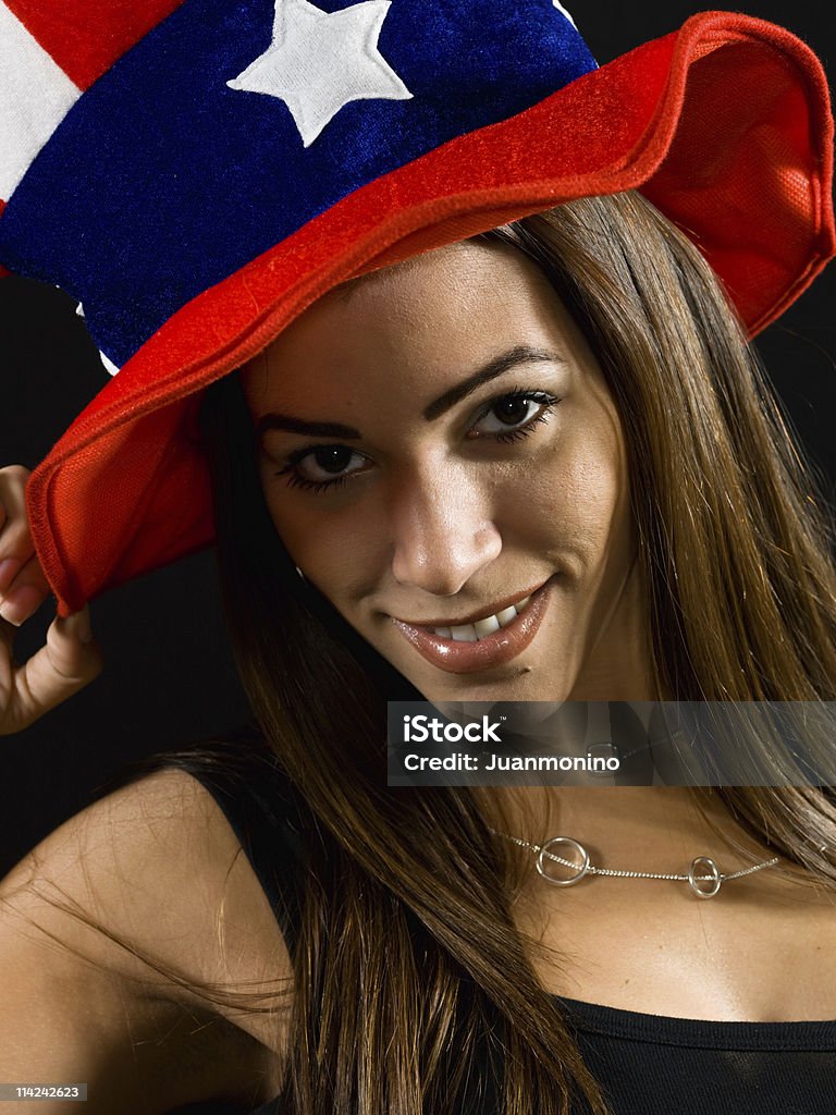 Patriotic Hispanic kobieta - Zbiór zdjęć royalty-free (30-39 lat)