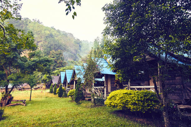 istock Local houses in chiang mai, sleeping house during treeking 1142426536