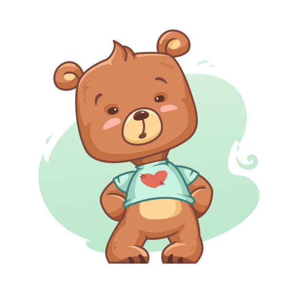 Cartoon Bear Cub vector art illustration