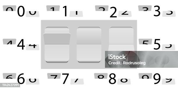 Mechanical Scoreboard Digits Stock Illustration - Download Image Now - Calendar, Throwing, Vector