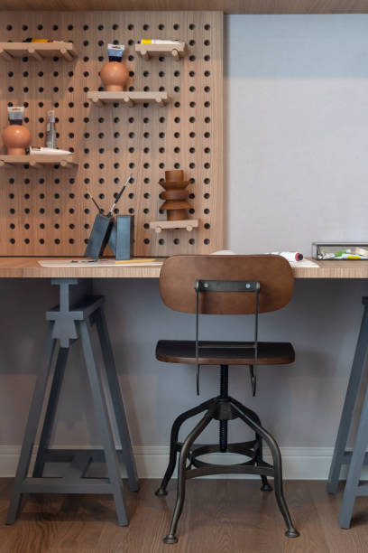 istock modern wooden study desk in kid's bedroom 1142427143