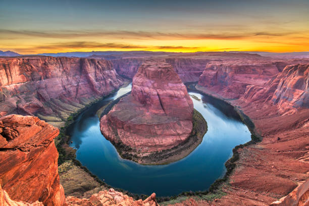 istock Horseshoe Bend on the Colorado River at sunset 1142427189