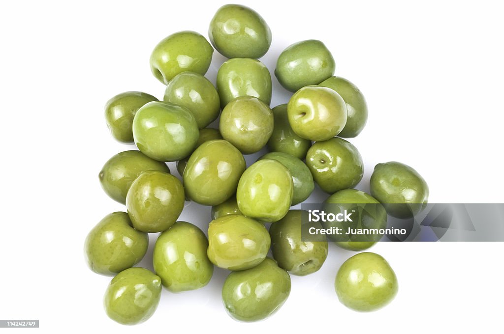 Green olives from above  Appetizer Stock Photo