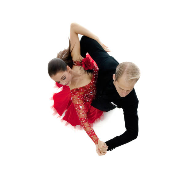 Directly above view of two ballroom dancers