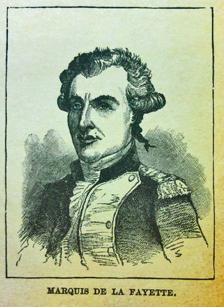 ilustrações, clipart, desenhos animados e ícones de história dos estados unidos-marquis de la fayette-1781-ilustração - 1781