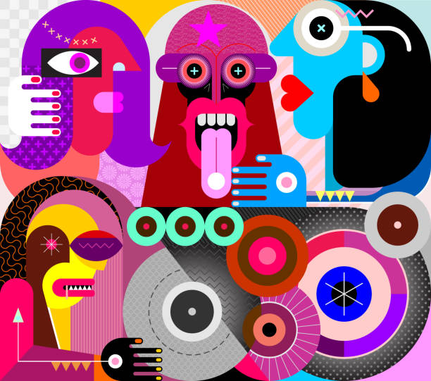 illustrations, cliparts, dessins animés et icônes de les gens utilisent des drogues vecteur illustration - portrait bouche ouverte