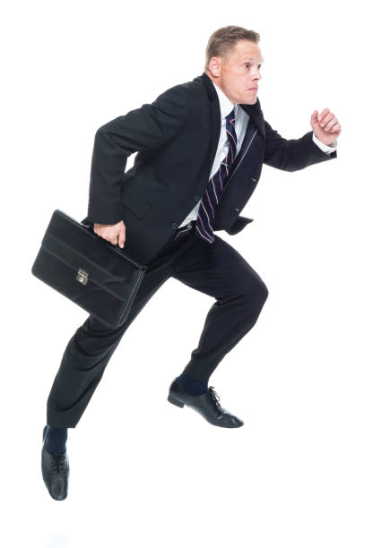 istock Businessman is running and jumping 1142430174
