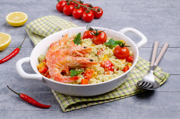 istock Couscous with vegetables and shrimp 1142430316