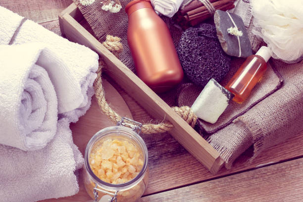 istock set of bathhouse accessories for SPA 1142431441