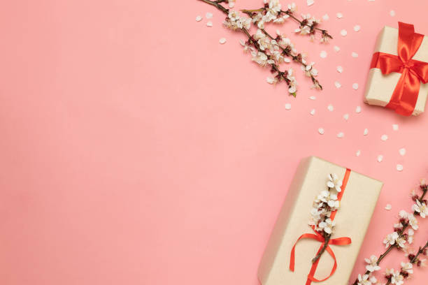 istock Valentines day, mothers day, womens day concept. Flat lay, top view, copy space 1142436298