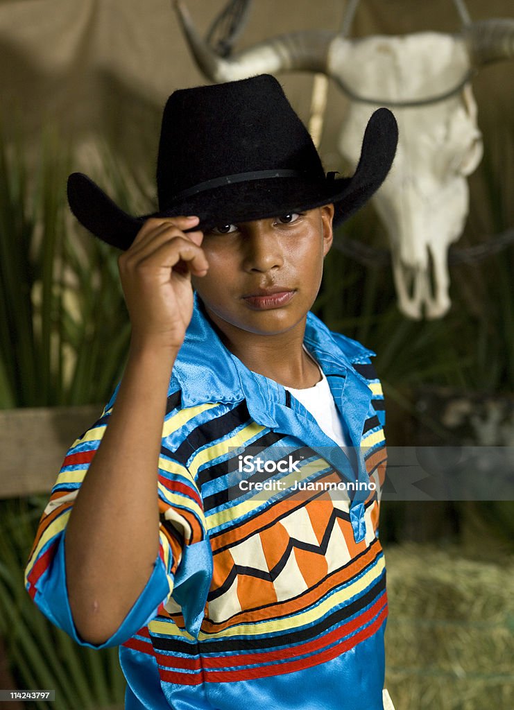 Índio Seminole jovem Vaqueiro Saudar - Royalty-free Povos ameríndios Foto de stock