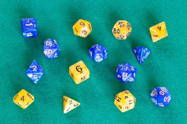 istock two sets of dices for Dungeons and Dragons game 1142442093