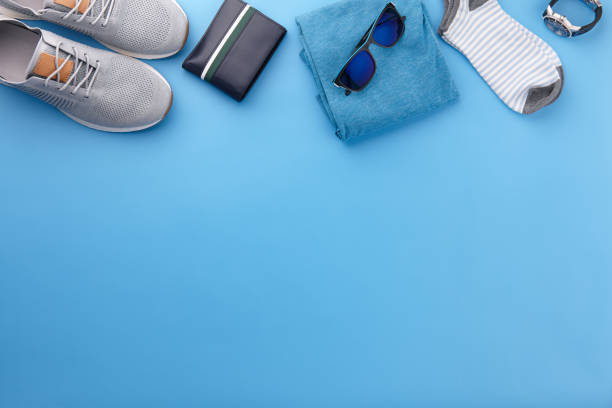 istock Mens summer casual clothes flat lay 1142443977