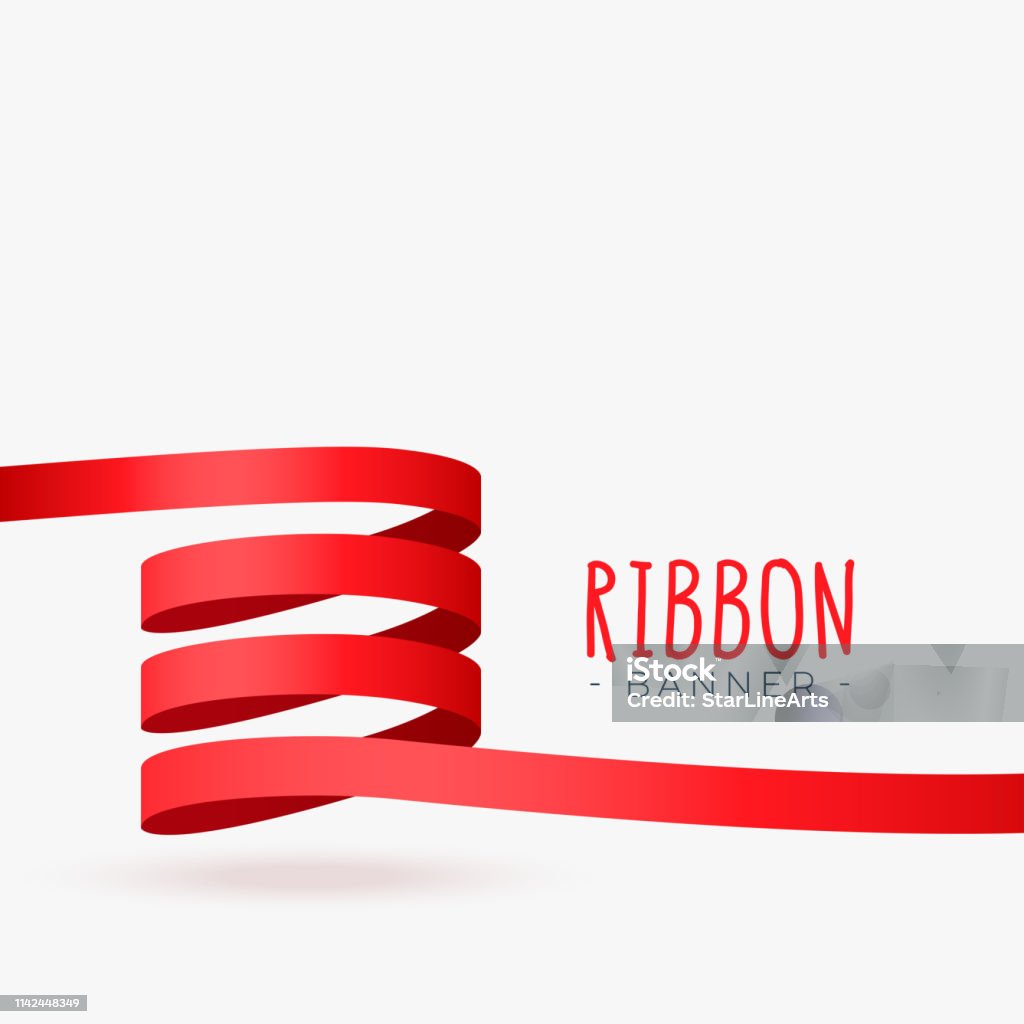 Looping Banner Red Ribbon Loop Banner Design Stock Illustration - Download Image Now ...