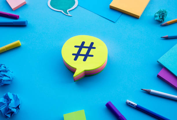 istock Post text on chat,speech bubble on blue desk table color background.social media and online marketing 1142448644