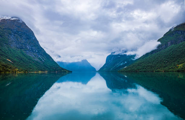 istock lovatnet lake Beautiful Nature Norway. 1142448786