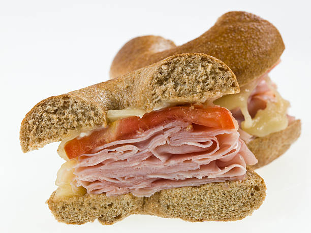 istock Ham and melted cheese bagel sandwich 114244947