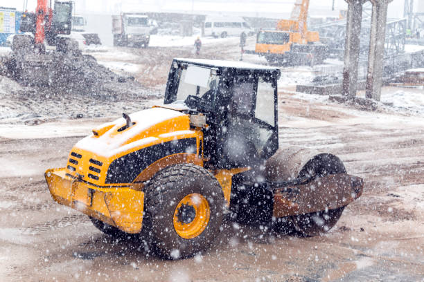 istock View of the cylinder road roller in the construction site. It sometimes called a roller compactor, or just roller is a compactor type engineering vehicle used to compact soil, gravel or concrete. 1142450130