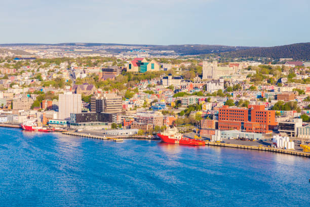 View of The Narrow and St John City from Signal Hill Newfoundland and Labrador Canada