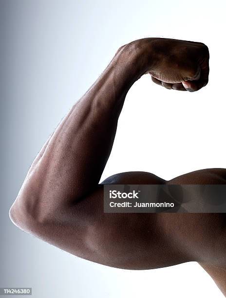 Foto de Flexionando Braço e mais fotos de stock de Bíceps - Bíceps, Perfil - Vista Lateral, 20 Anos