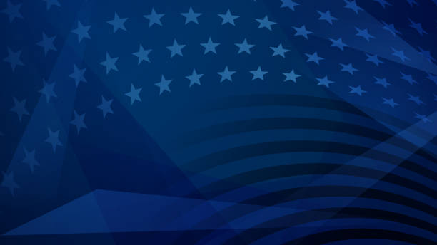 Independence day abstract background Independence day abstract background with elements of the American flag in dark blue colors democracy illustrations stock illustrations
