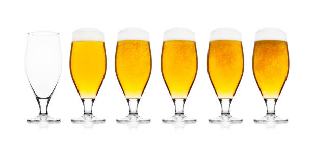 istock Cold glasses of lager ale beer with foam 1142474170