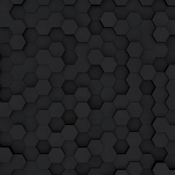 Dark gray hexagon honeycombs abstract background stock photo