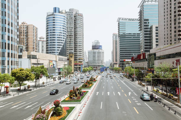 istock Street scene in Shanghai, China 1142485203