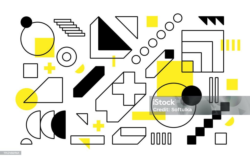 Simple Geometry Design Vectorzed Vector Geometric Shapes Set Simple Design Elements Stock Illustration ...