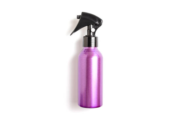 istock Aluminium lilac water spray on white bacground, minimalistic design 1142491156