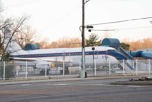 March 22, 2019 - Memphis, Tennessee, USA:    Elvis Presley's private plane, the Lisa Marie, at Graceland in Memphis, Tennessee.