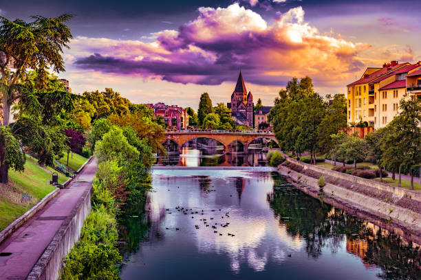 istock Cityscape with Temple Neuf in Metz 1142515347
