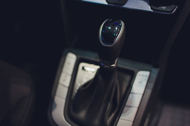 istock Selective focus six speed gear shift in truck car . Gear transmission.copy space. 1142517183