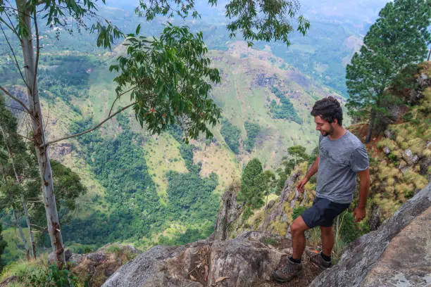 Man hiking the mountain, Ella, Sri Lanka