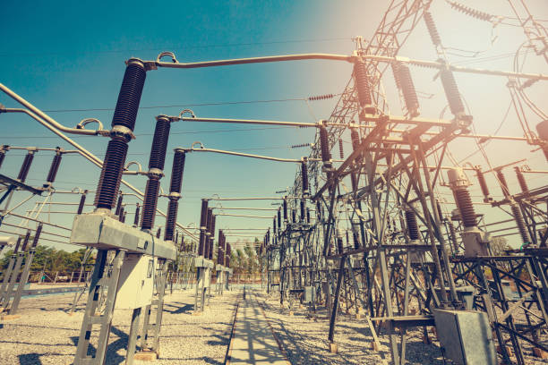 istock High voltage electric insulated yard. Is an access point for multiple power supply points. 1142530132