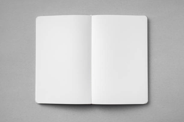 biały notatnik wyizolowany na szarym tle - book black isolated on white note pad zdjęcia i obrazy z banku zdjęć