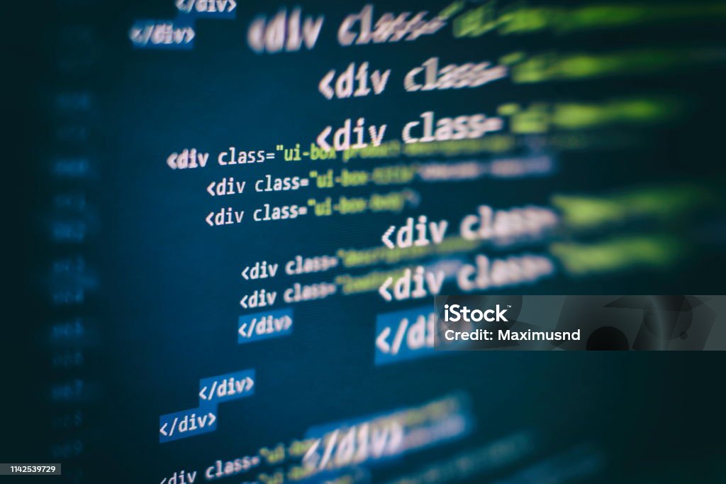 Css Javascript And Html Usage Monitor Closeup Of Function Source Code ...