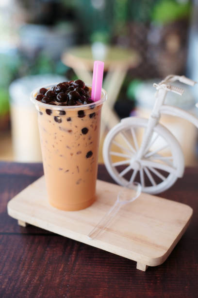 istock Ice bubble milk tea in takeaway glass 1142539771