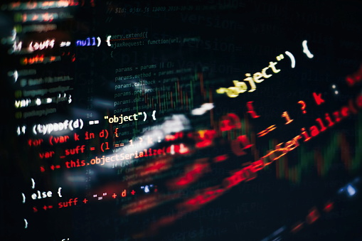 Css Javascript And Html Usage Monitor Closeup Of Function Source Code ...