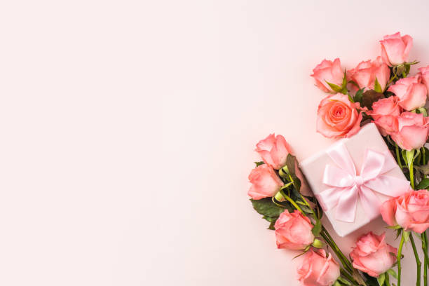 istock top view rose on pink for mothers , valentines day 1142541043