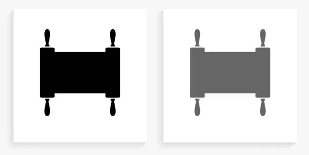 Vector illustration of Tora Black and White Square Icon