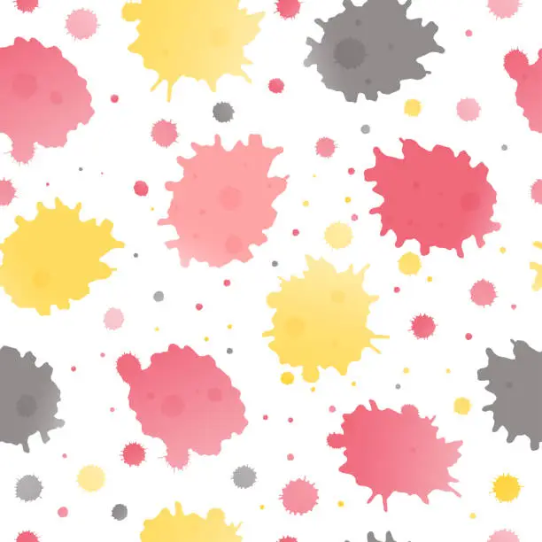 Vector illustration of Seamless pattern, vector color blots on white.