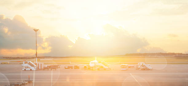 istock Plane is ready to fly.  Modern international airport 1142543749