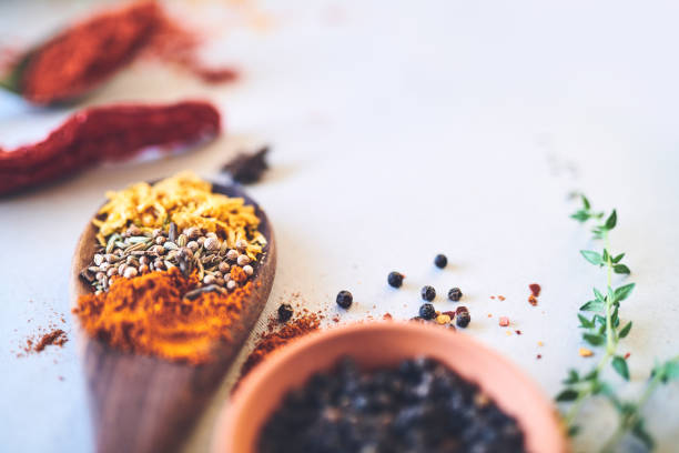 throw some flavour in there - indian culture spice cooking herb imagens e fotografias de stock