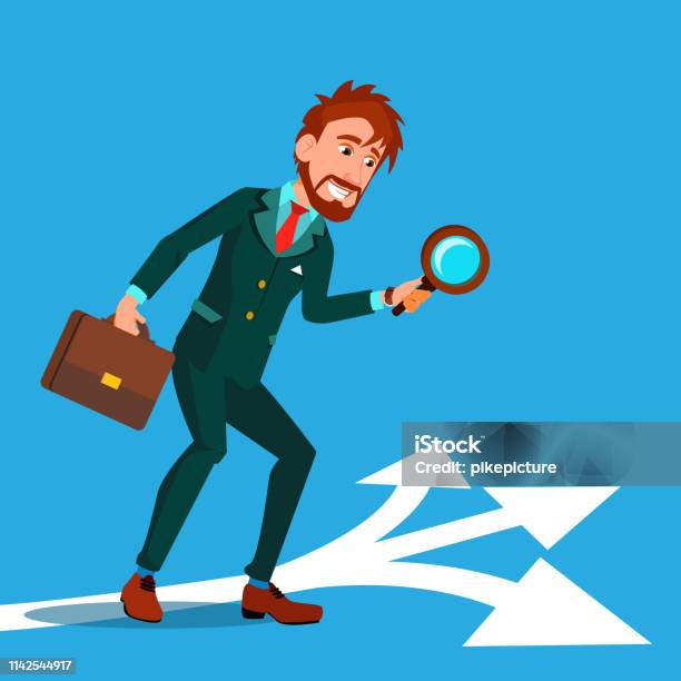 Detective Investigating Searching Clues Cartoon Vector Character Stock Illustration - Download Image Now