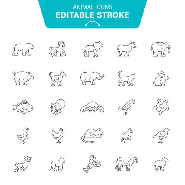 Vector illustration of Animal Icons