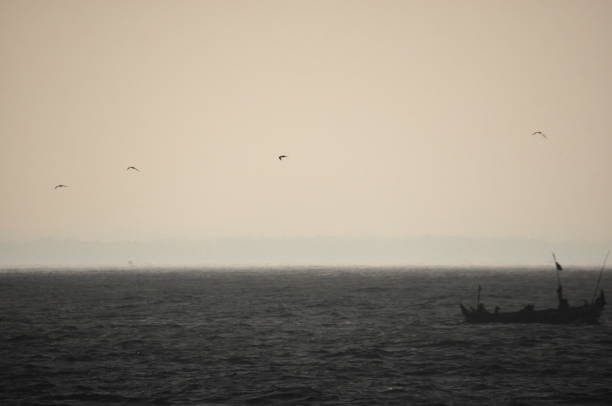istock Storm on the Java sea. Indonesia. Heavy rain and overcast sky. 1142553198