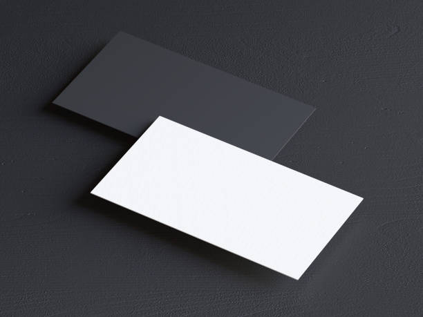 Business card on black background